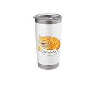 Funny Cheesy Cat Smile Meme Silly Weird Chubby Cat Face Stainless Steel Insulated Tumbler