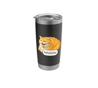 Funny Cheesy Cat Smile Meme Silly Weird Chubby Cat Face Stainless Steel Insulated Tumbler