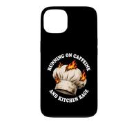 Funny Chef Running On Caffeine Kitchen Rage Hat Fire Humor Case for iPhone 13