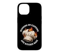 Funny Chef Running On Caffeine Kitchen Rage Hat Fire Humor Case for iPhone 14