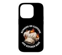 Funny Chef Running On Caffeine Kitchen Rage Hat Fire Humor Case for iPhone 14 Pro