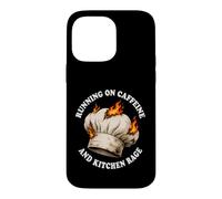 Funny Chef Running On Caffeine Kitchen Rage Hat Fire Humor Case for iPhone 14 Pro Max