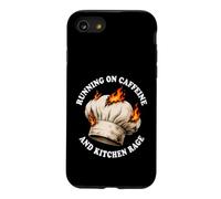 Funny Chef Running On Caffeine Kitchen Rage Hat Fire Humor Case for iPhone SE (2020) / 7/8