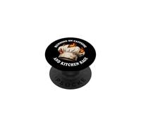 Funny Chef Running On Caffeine Kitchen Rage Hat Fire Humor PopSockets Adhesive PopGrip