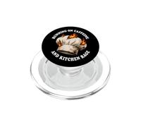 Funny Chef Running On Caffeine Kitchen Rage Hat Fire Humor PopSockets PopGrip for MagSafe