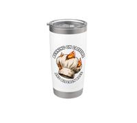 Funny Chef Running On Caffeine Kitchen Rage Hat Fire Humor Stainless Steel Insulated Tumbler