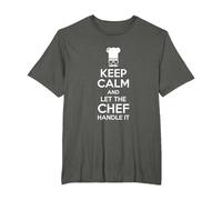 Funny Chef Tshirts Keep Calm and Let The Chef Handle It T-Shirt, Men's Big and Tall, Asphalt Grey, 6X Tall