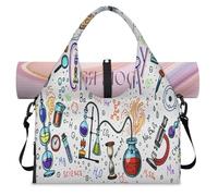 Funny Chemical Formula Sports Duffel Bag for Women Men Formula Weekend Overnight Bag with Shoe Compartment Shoulder Tote Luggage Bag for Yoga Gym Travel