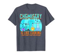 Funny Chemist Teacher Lab Student Chemistry is Like Cooking T-Shirt, Men, Heather Blue, 3X-Large