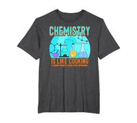 Funny Chemist Teacher Lab Student Chemistry is Like Cooking T-Shirt, Men's Big and Tall, Dark Heather Grey, 2X Tall