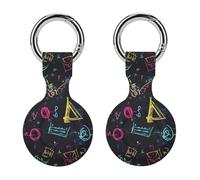 Funny Chemistry Math Teacher Protective Case Compatible for Airtag Silicone Tracker Holder Tracker Cover with Key Ring 2PCS