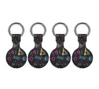 Funny Chemistry Math Teacher Protective Case Compatible for Airtag Silicone Tracker Holder Tracker Cover with Key Ring 4PCS