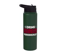 Funny Chemistry Pun I Drink Wine Periodically Element Stainless Steel Insulated Water Bottle