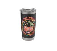 Funny Cherries Retro Groovy Summer Vibes Boho Sweetest Bites Stainless Steel Insulated Tumbler