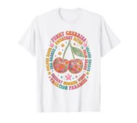 Funny Cherries Retro Groovy Summer Vibes Boho Sweetest Bites T-Shirt