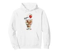 Funny Cherry Diving Into Ice Cream Sundae Pullover Hoodie