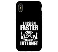 Funny Chess And WIFI Quote I Resign Faster Than My Internet Case for iPhone X/XS