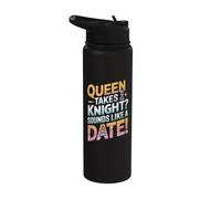 Funny Chess Game - Queen Takes Knight Chess Player Stainless Steel Insulated Water Bottle