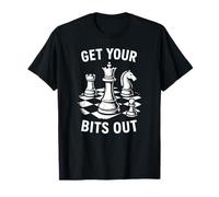 Funny Chess Get Your Bits Out Design Queen Rook Knight Pawn T-Shirt