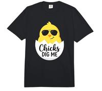 Funny Chick Sunglasses Chicks Dig Me Easter Spring Humor Comfort Colors Adult Heavyweight T-Shirt