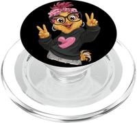 Funny Chick With Glasses Double Peace Sign Hipster Bird PopSockets PopGrip for MagSafe