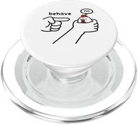 Funny Chicken Behave No Stubborn Meme Farm Animal Cartoon PopSockets PopGrip for MagSafe