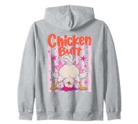Funny Chicken Butt Cartoon Humor Zip Hoodie