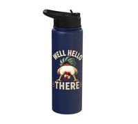 Funny Chicken Butt Design Well Hello There Farm Humor Stainless Steel Insulated Water Bottle