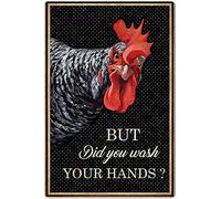 Funny Chicken Coop Metal Tin Sign But Did You Wash Your Hands Ranch Retro Rooster Signs Garage Kitchen Wall Plaque Home Wall Decor Farm Club Iron Painting Poster 12x16 Inch