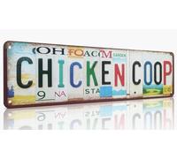 Funny Chicken Coop Sign - Rustic Aluminum Metal Wall Decor for Farmhouse, Rooster Hen House, Chicken Gifts for Chicken Lovers, 16 x 4 Inches