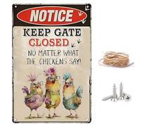 Funny Chicken Coop Sign - Vintage Metal Wall Art with Rustic Farm Design - Waterproof Hanging Plaque for Backyard, Barn & Home Decor (Includes Mounting Hardware & Rope)
