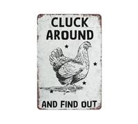 Funny Chicken Coop Signs Cluck Around And Find Out Tin Sign for Home Bar Kitchen Coffee Man Cave Garage Wall Decor Art Tin Sign 12x16 Inch