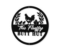 Funny Chicken Coop Signs, Vintage Metal Yard Art, Farmhouse Hen House Decor, Rustic Home & Garden Sign, for Patio, Farm, and Yard Decoration, 12 x 12 inches