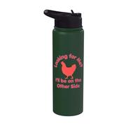 Funny Chicken Crossing Road Joke Other Side Stainless Steel Insulated Water Bottle