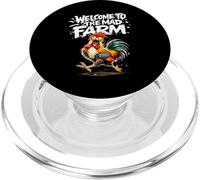 Funny Chicken Dad Welcome to the mad farm with Crazy Rooster PopSockets PopGrip for MagSafe