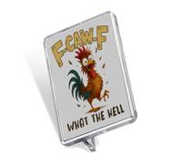 Funny Chicken Design | F-CAW-F What The Hell | Hilarious Farm Animal Gift | Perfect Gag Gift,Sentimental Keepsake Memories Fridge Magnet.
