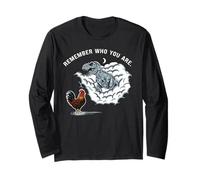 Funny Chicken Dinosaur Remember Who You are Evolution Meme Long Sleeve T-Shirt