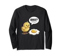 Funny Chicken & Egg Bro is That You Dark Humor Graphic Long Sleeve T-Shirt