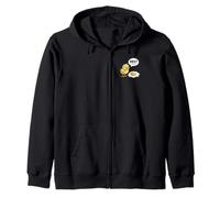 Funny Chicken & Egg Bro Is That You Dark Humor Graphic Zip Hoodie