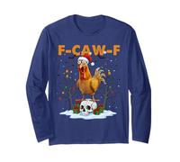 Funny Chicken F-CAW-F Christmas Halloween Skull FcawF Xmas Long Sleeve T-Shirt