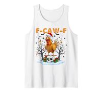 Funny Chicken F-CAW-F Christmas Halloween Skull FcawF Xmas Tank Top