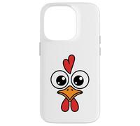Funny Chicken Face Big Eyes Cartoon Rooster Halloween Outfit Case for iPhone 14 Pro