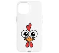 Funny Chicken Face Big Eyes Cartoon Rooster Halloween Outfit Case for iPhone 15