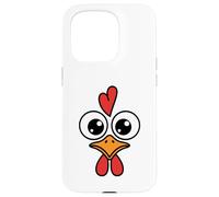 Funny Chicken Face Big Eyes Cartoon Rooster Halloween Outfit Case for iPhone 15 Pro