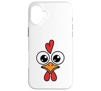 Funny Chicken Face Big Eyes Cartoon Rooster Halloween Outfit Case for iPhone 16 Plus