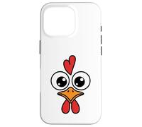 Funny Chicken Face Big Eyes Cartoon Rooster Halloween Outfit Case for iPhone 16 Pro