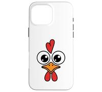 Funny Chicken Face Big Eyes Cartoon Rooster Halloween Outfit Case for iPhone 16 Pro Max