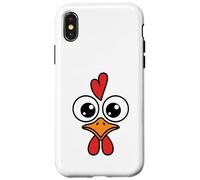 Funny Chicken Face Big Eyes Cartoon Rooster Halloween Outfit Case for iPhone X/XS