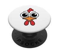 Funny Chicken Face Big Eyes Cartoon Rooster Halloween Outfit PopSockets Adhesive PopGrip