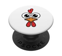 Funny Chicken Face Big Eyes Cartoon Rooster Halloween Outfit PopSockets Adhesive PopGrip